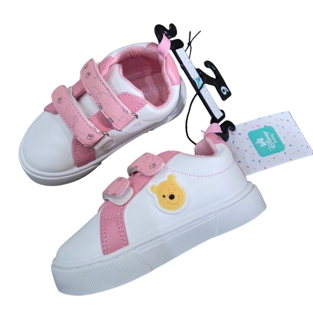Disney Baby Winnie the Pooh‎ Toddler Sneakers Size 6 Pink White Velcro NEW